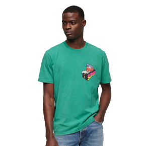 SUPERDRY T-SHIRT NEON TRAVEL CHEST LOOSE